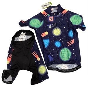 Weimostar Large Kids cycling Lycra Shorts and Tshirt Set Space 12-14 biking